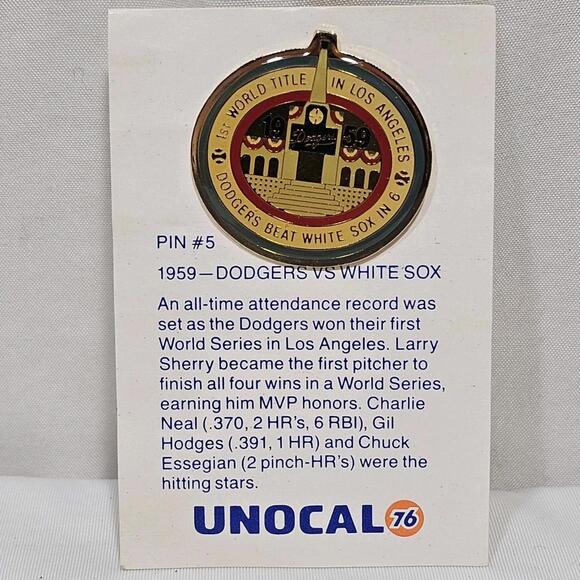 Other - Vintage LA Dodgers Pin Dodgers vs White Sox Unocal 76 1st World Series Win LA
